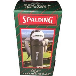 Spalding Golfers Golf Ball & Tee Caddy Vintage Spring Loaded Clip On NF77080 NEW